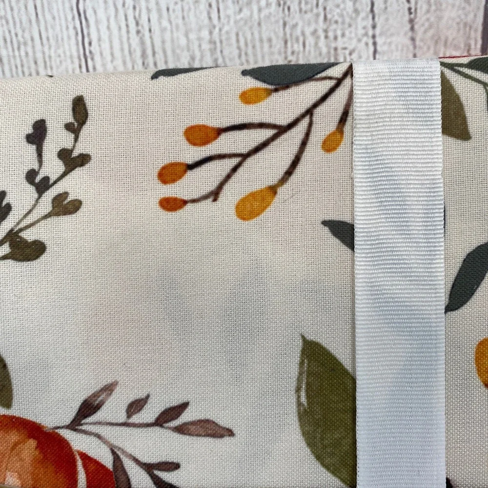 Nicole Miller Home Tablecloth 60x120 Cream Orange Pumpkin Fall Harvest Autumn